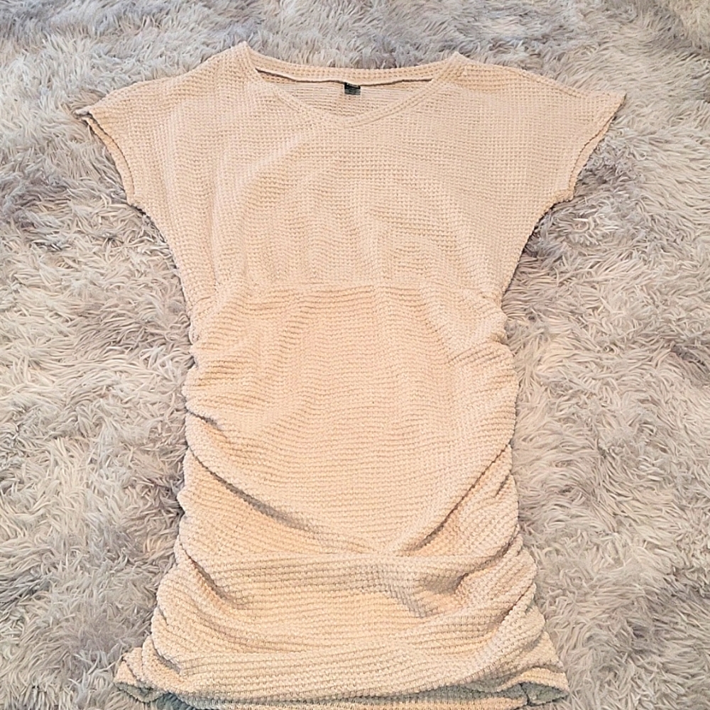 WAFFLE ROUCHED MINI DRESS